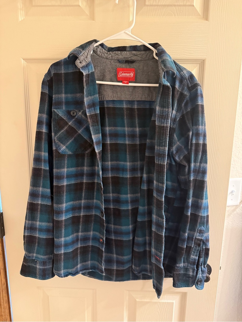 Coleman Blue and Black Plaid Button-Down Shirt